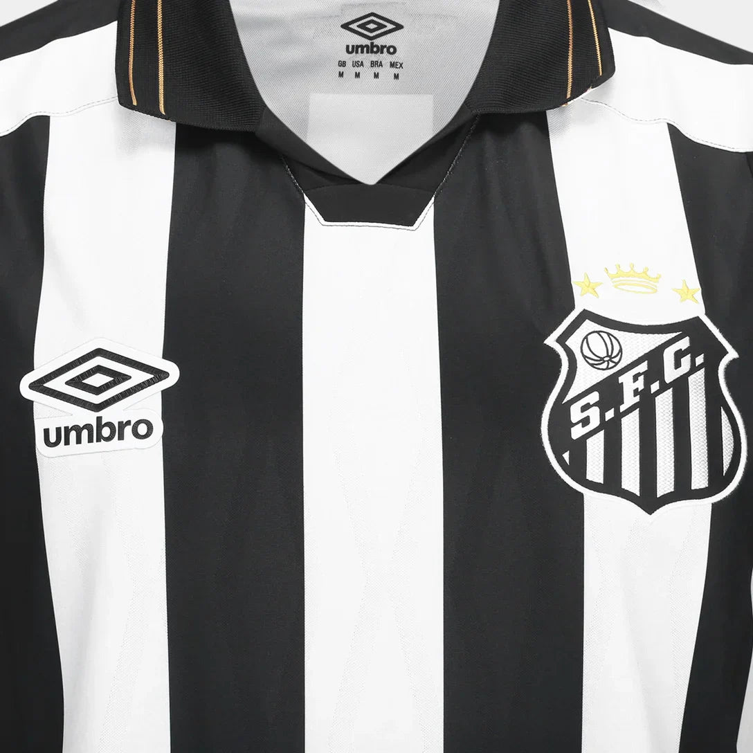 Camisa Santos II 26/27 s/n Torcedor Umbro Feminina - Preto+Branco